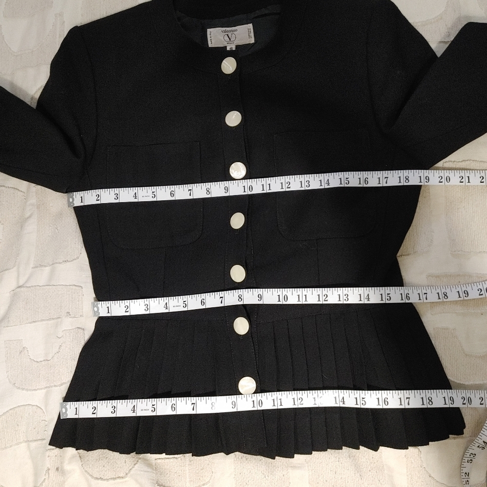 Vintage Miss V Valentino Pleated Hem Jacket Size 12 - Picture 12 of 15